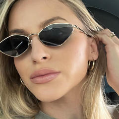 Diamond polygon small frame sunglasses 2025 new metal sunglasses