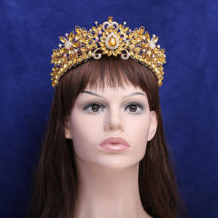 New design colorful glass crystal flower hair crown
