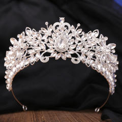 New design colorful glass crystal flower hair crown