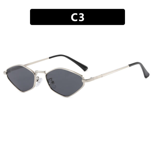Diamond polygon small frame sunglasses 2025 new metal sunglasses