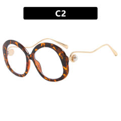 Round Large Frame Metal Glasses Sunglasses reading glasses