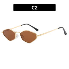 Diamond polygon small frame sunglasses 2025 new metal sunglasses