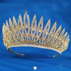 All match gold silver color full diamond unique wedding hair crown