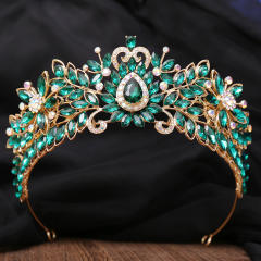 New design colorful glass crystal flower hair crown