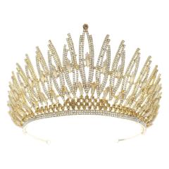 All match gold silver color full diamond unique wedding hair crown