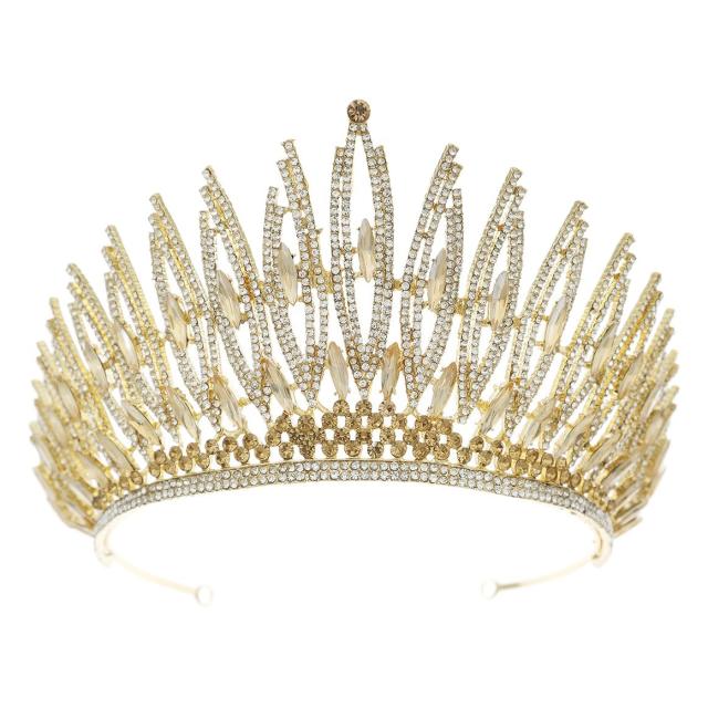 All match gold silver color full diamond unique wedding hair crown