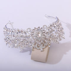 New design colorful glass crystal flower hair crown