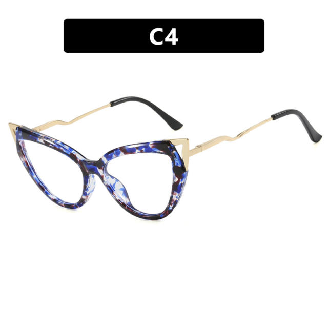 Triangular cat's eye flat mirror TR90 anti-blue light reading glasses