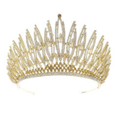 All match gold silver color full diamond unique wedding hair crown