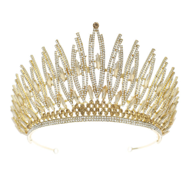 All match gold silver color full diamond unique wedding hair crown