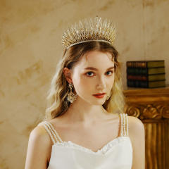All match gold silver color full diamond unique wedding hair crown