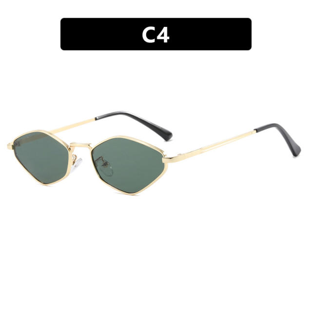 Diamond polygon small frame sunglasses 2025 new metal sunglasses