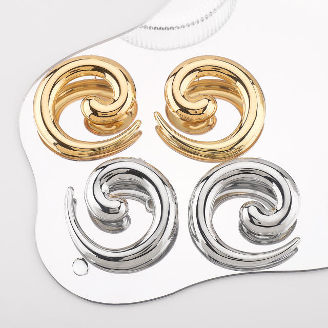 Exaggerated design sprial shape earrings chunky earrings