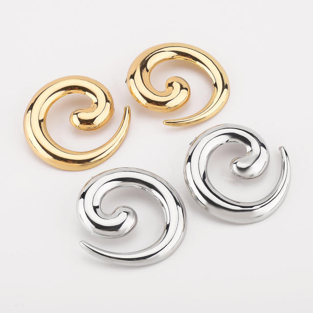 Exaggerated design sprial shape earrings chunky earrings