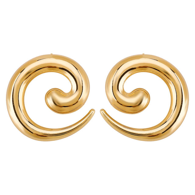 Exaggerated design sprial shape earrings chunky earrings