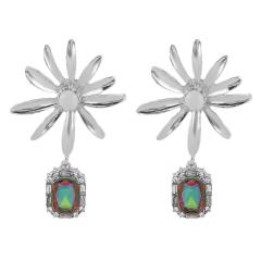 Baroque vintage fashion alloy diamond sunflower ladies earrings