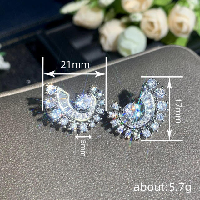 luxury style design diamond earrings wedding earrings