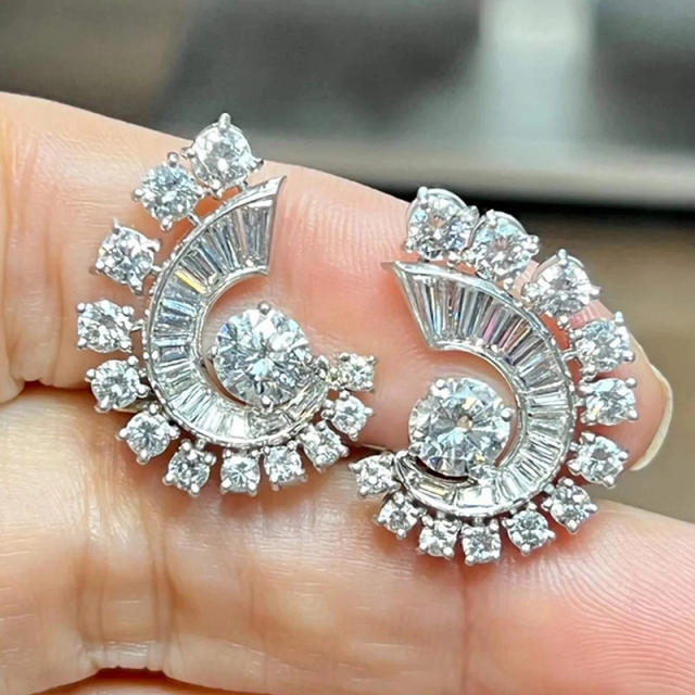 luxury style design diamond earrings wedding earrings
