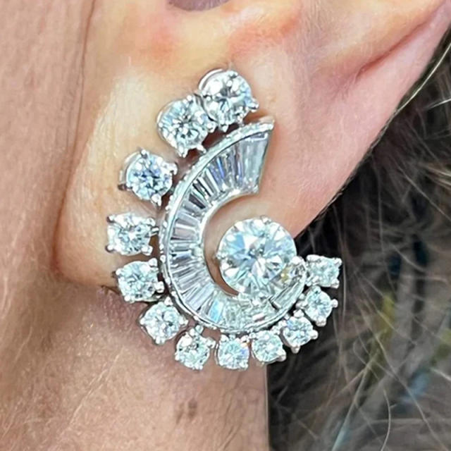 luxury style design diamond earrings wedding earrings