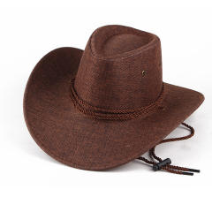 Spring Summer Large Brim Men's Hat Sun Protection Western Cowboy Hat Beach Adult Accessories