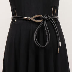 Women's dress Decoration Black Leather High-end Accessories Belt