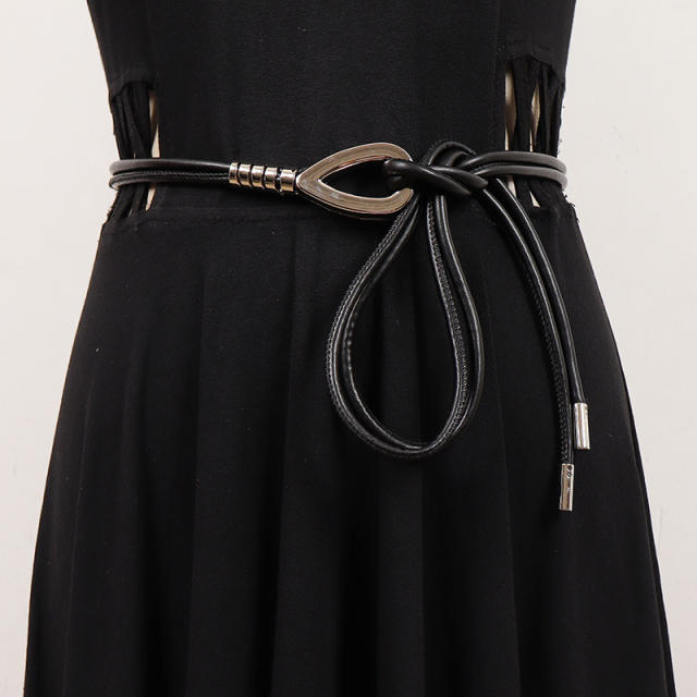 Women's dress Decoration Black Leather High-end Accessories Belt