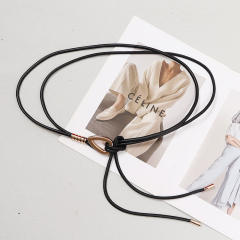 Women's dress Decoration Black Leather High-end Accessories Belt