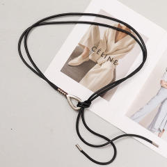 Women's dress Decoration Black Leather High-end Accessories Belt