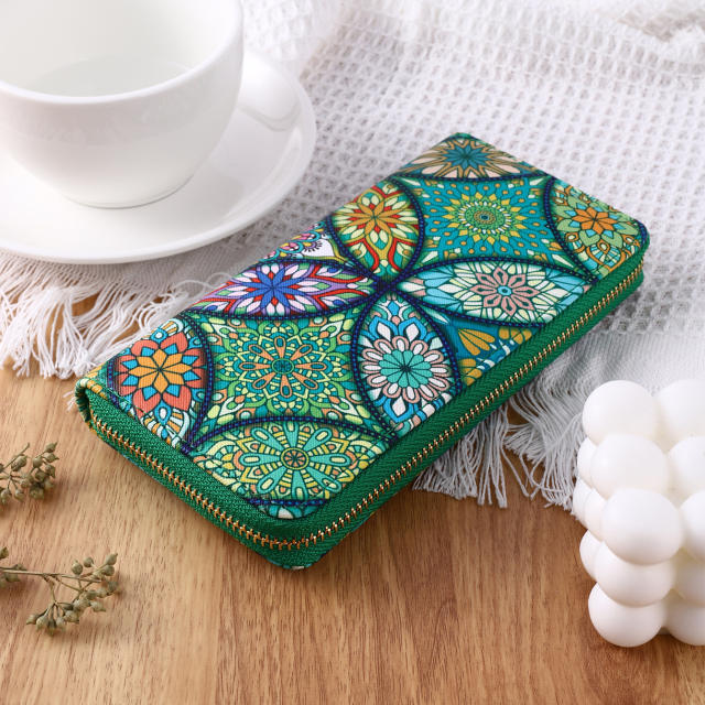 New ethnic style bohemian trendy long wallet card holder multi-functional wallet