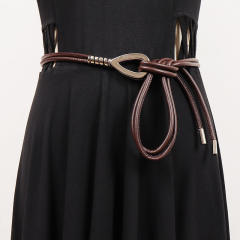 Women's dress Decoration Black Leather High-end Accessories Belt
