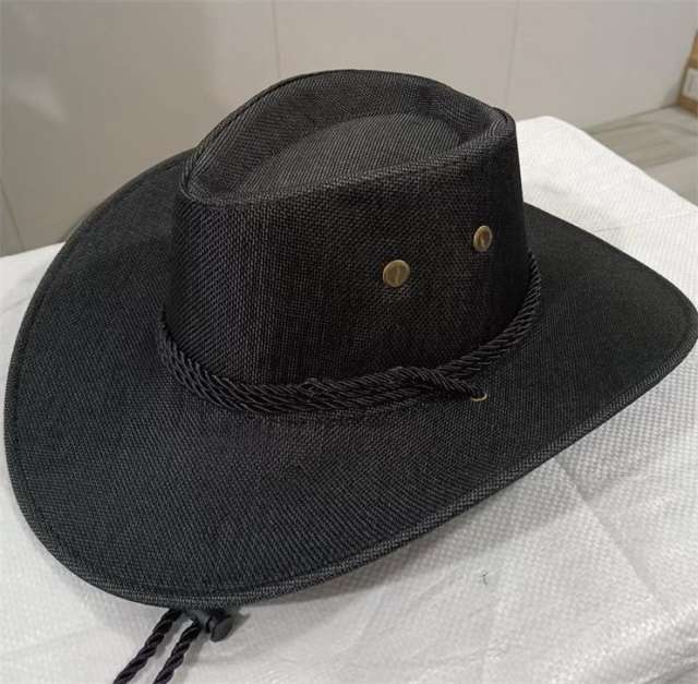 Spring Summer Large Brim Men's Hat Sun Protection Western Cowboy Hat Beach Adult Accessories