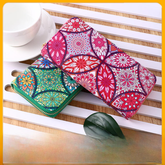 New ethnic style bohemian trendy long wallet card holder multi-functional wallet