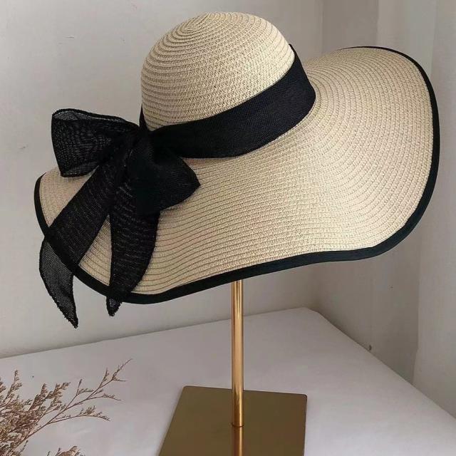 Oversized brim straw hat women's summer sun protection big brim hat