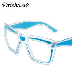 New Color Glasses Frame Ins-style Vital Wear Flat Mirror Texted Metal Hinge Anti-blue Glasses
