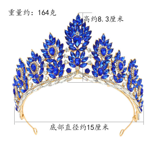 Bride Crown Beauty Pageant Concept Crown Baroque Alloy Crown Wedding Dress Accessories