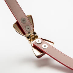 Sweet bow buckle pu leather women belt dress decoration