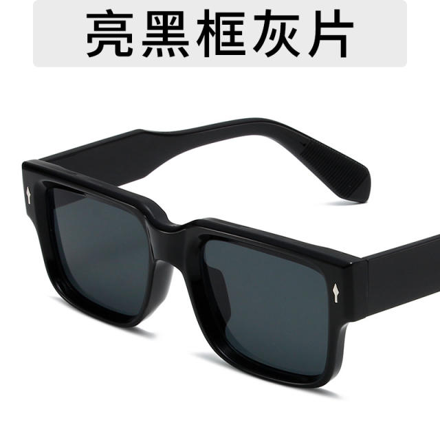 Texted Metal Hinge Full Frame Sunglasses Casual Anti-UV Sunglasses Unisex All-Match Glasses