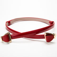 Sweet bow buckle pu leather women belt dress decoration