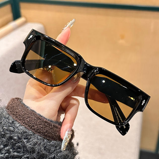 Texted Metal Hinge Full Frame Sunglasses Casual Anti-UV Sunglasses Unisex All-Match Glasses