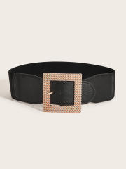 Big buckle black color women elastic belet corset belt
