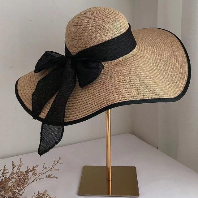 Oversized brim straw hat women's summer sun protection big brim hat