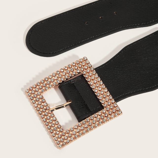 Big buckle black color women elastic belet corset belt