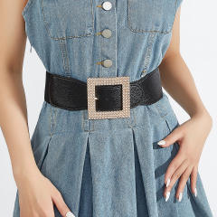 Big buckle black color women elastic belet corset belt