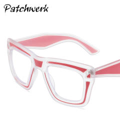 New Color Glasses Frame Ins-style Vital Wear Flat Mirror Texted Metal Hinge Anti-blue Glasses