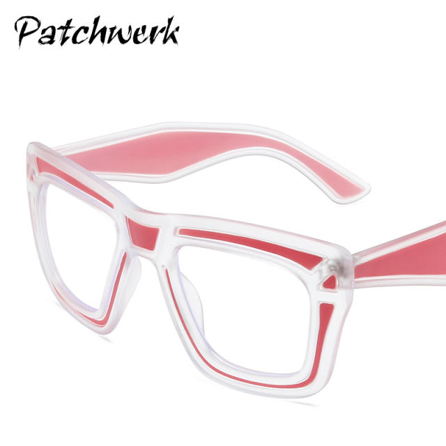 New Color Glasses Frame Ins-style Vital Wear Flat Mirror Texted Metal Hinge Anti-blue Glasses