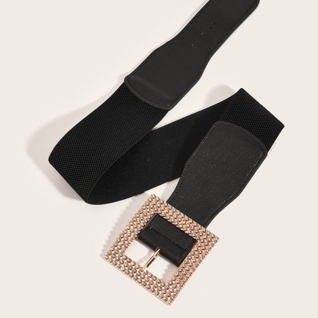Big buckle black color women elastic belet corset belt