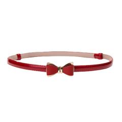 Sweet bow buckle pu leather women belt dress decoration