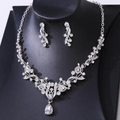 Luxury colorful rhinestone women necklace set wedding jewelry set