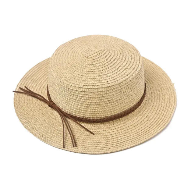 Summer British French Simple Sunscreen Paper Straw Hat