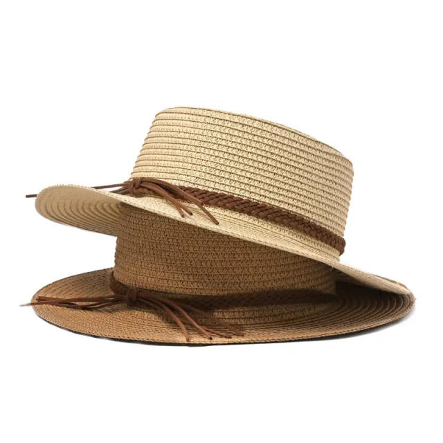 Summer British French Simple Sunscreen Paper Straw Hat